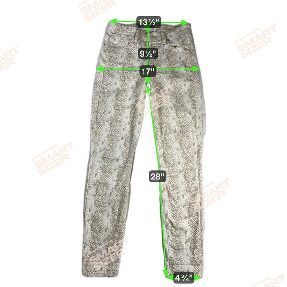 Paige Denim Hoxton Ankle Jeans Sonoran Snake Print Tan/Cream Size 27 - Picture 5 of 12